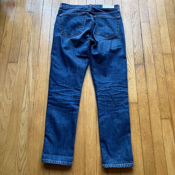 Re/Done Size 28 Blue Denim Double Needle High Waist Straight Leg ButtonFly Jeans - Picture 2 of 14